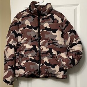 Forever 21 Camouflage Puffer Jacket